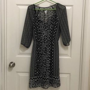 Old Navy Black and White Floral Dress